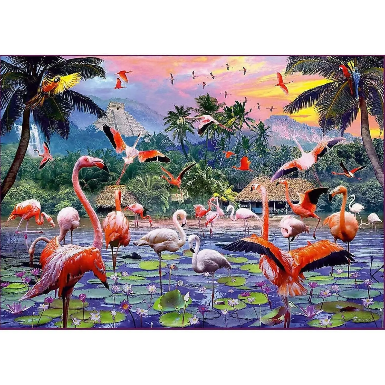 Ravensburger - Pink Flamingos Jigsaw Puzzle 1000 Pieces