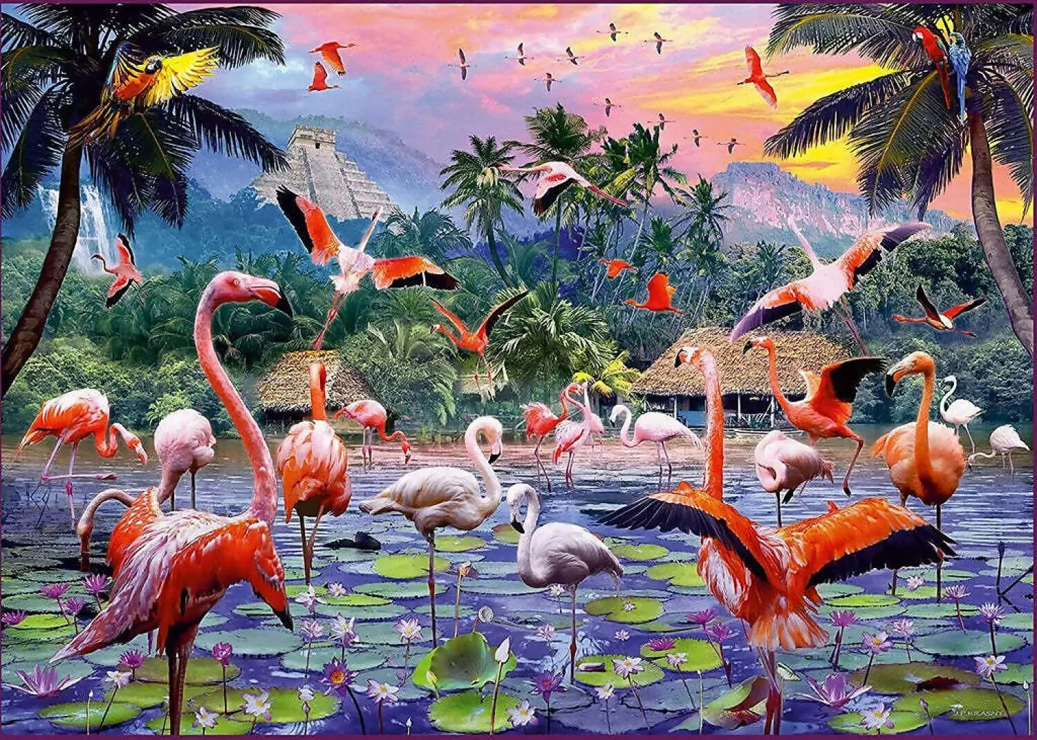 Ravensburger - Pink Flamingos Jigsaw Puzzle 1000 Pieces