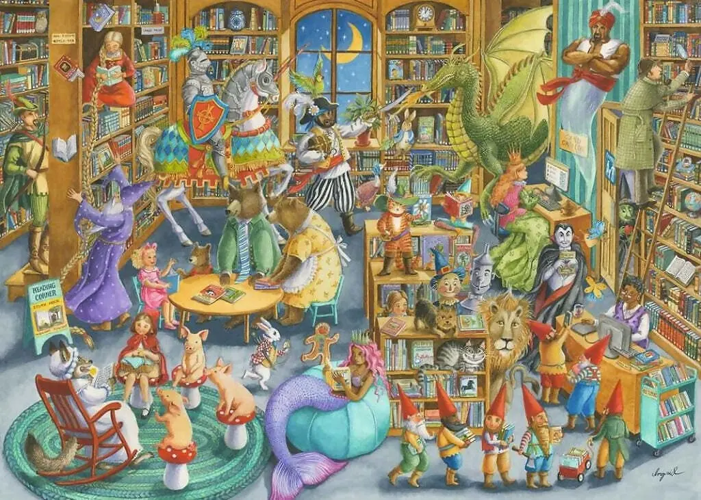 Ravensburger - Midnight At The Library Jigsaw Puzzle 1000 Pieces