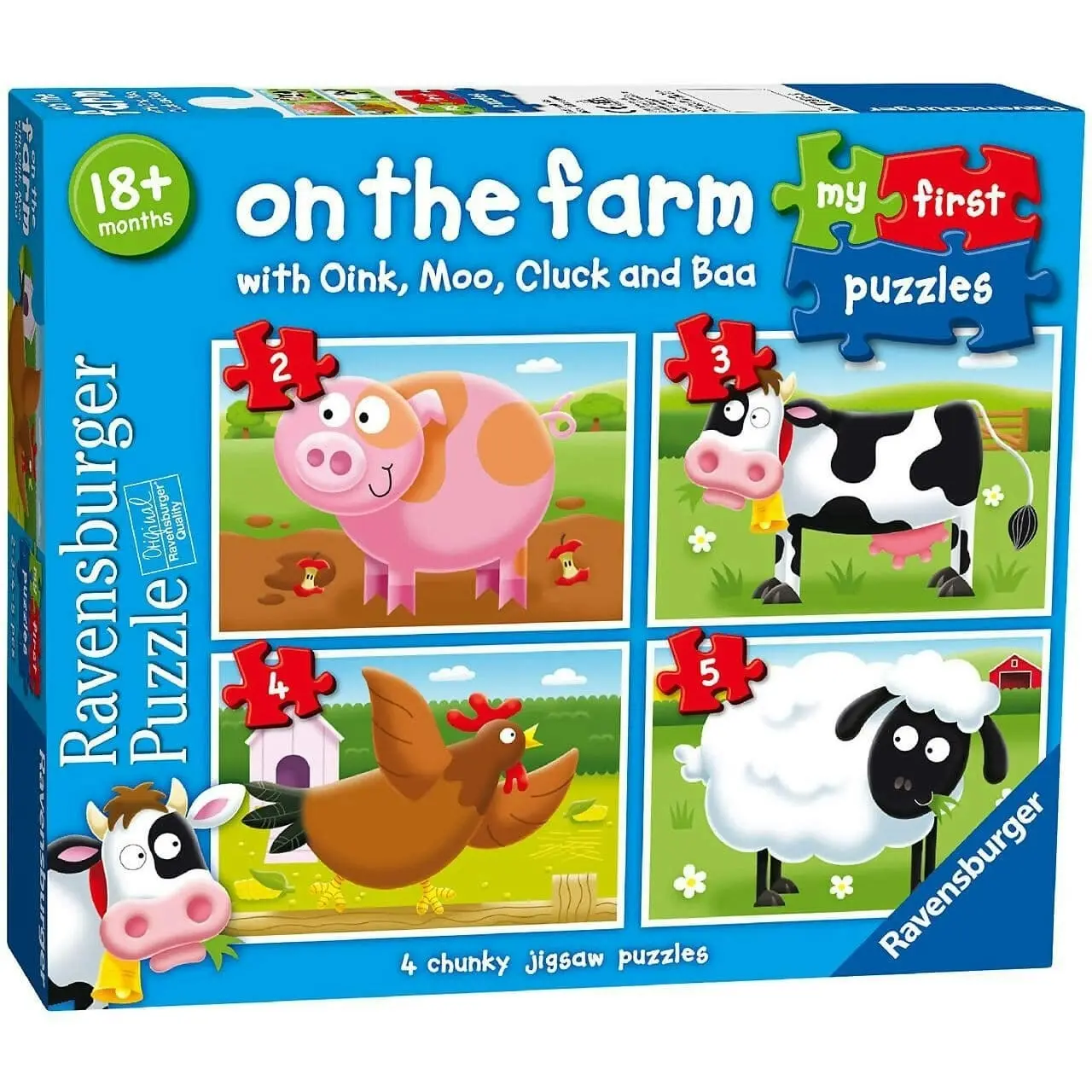 Ravensburger - On The Farm 4xJigsaw Puzzles 2 3 4 & 5 Pieces