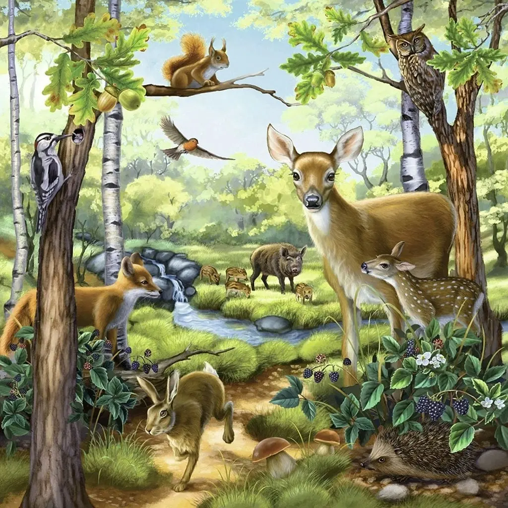 Ravensburger - Forest Zoo & Pets Jigsaw Puzzle 3x49 Pieces