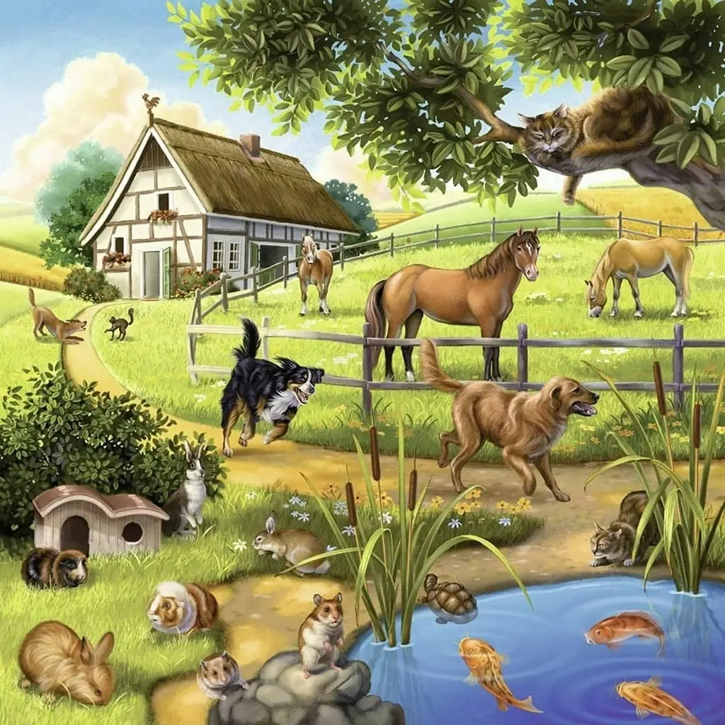 Ravensburger - Forest Zoo & Pets Jigsaw Puzzle 3x49 Pieces