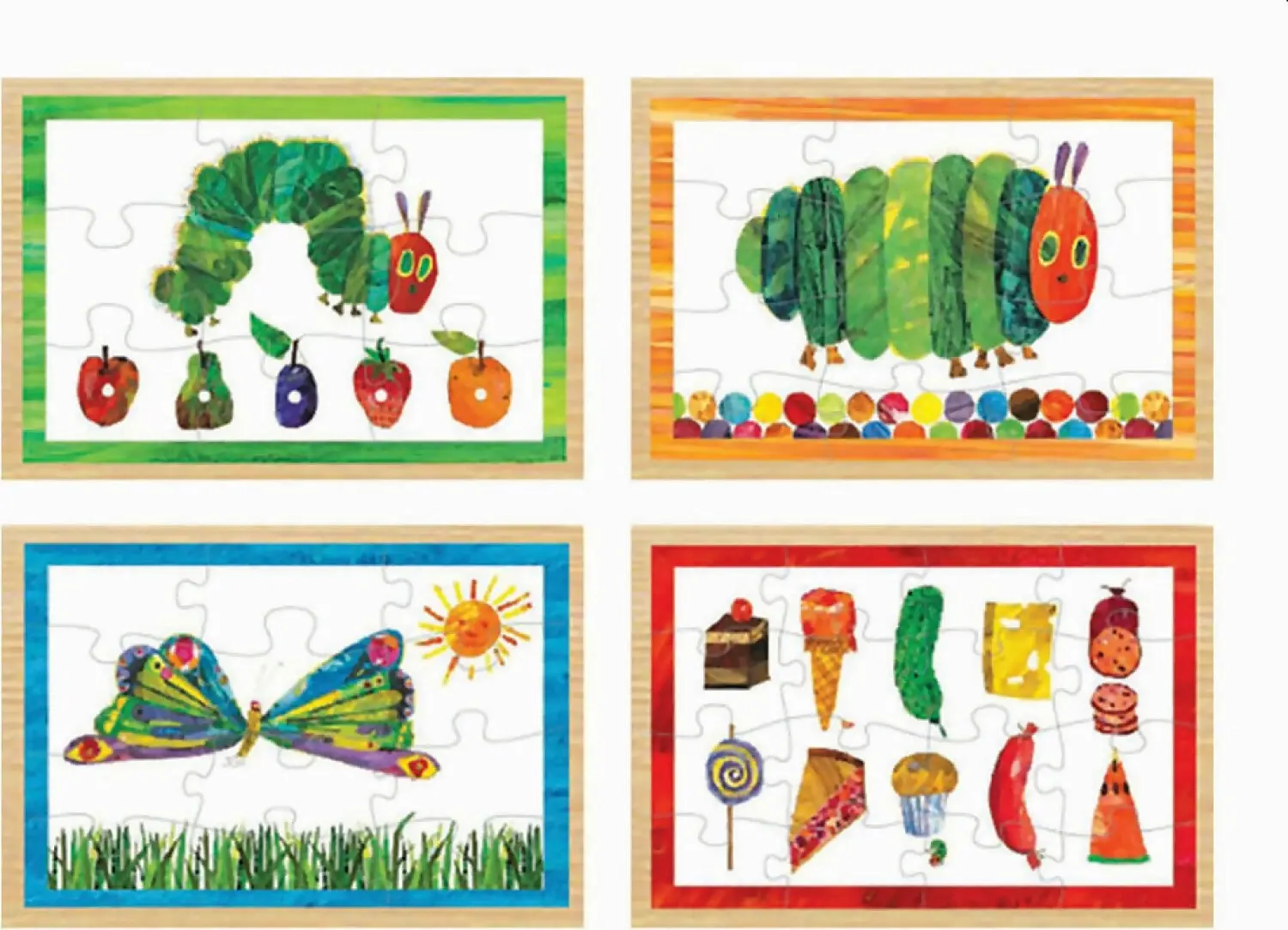 The Very Hungry Caterpillar 4 In 1 Wooden Jigsaw Puzzles - The World of Eric Carle