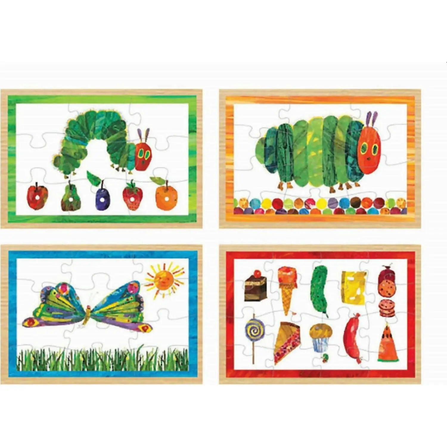 The Very Hungry Caterpillar 4 In 1 Wooden Jigsaw Puzzles - The World of Eric Carle