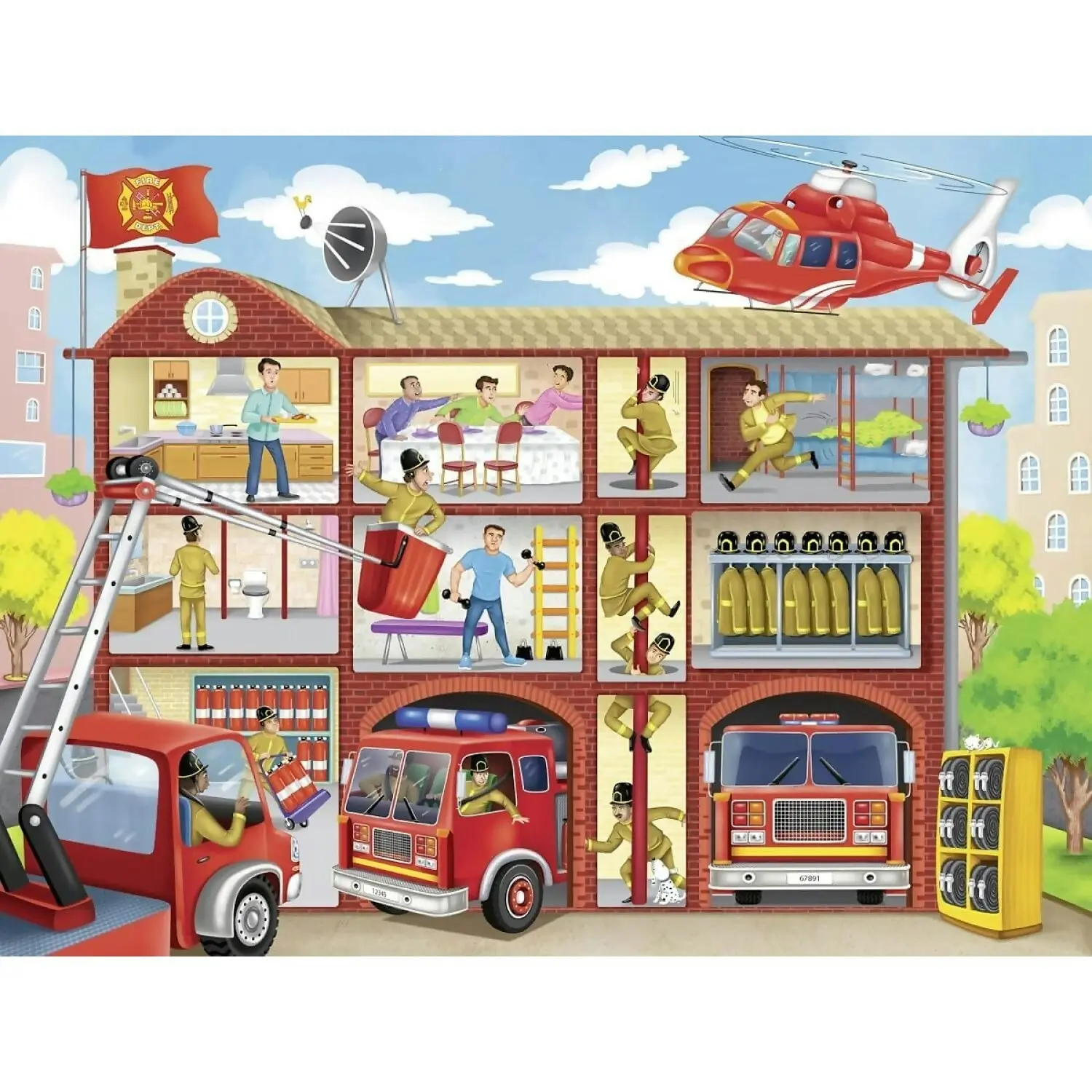 Ravensburger - Firehouse Frenzy Jigsaw Puzzle 100pc