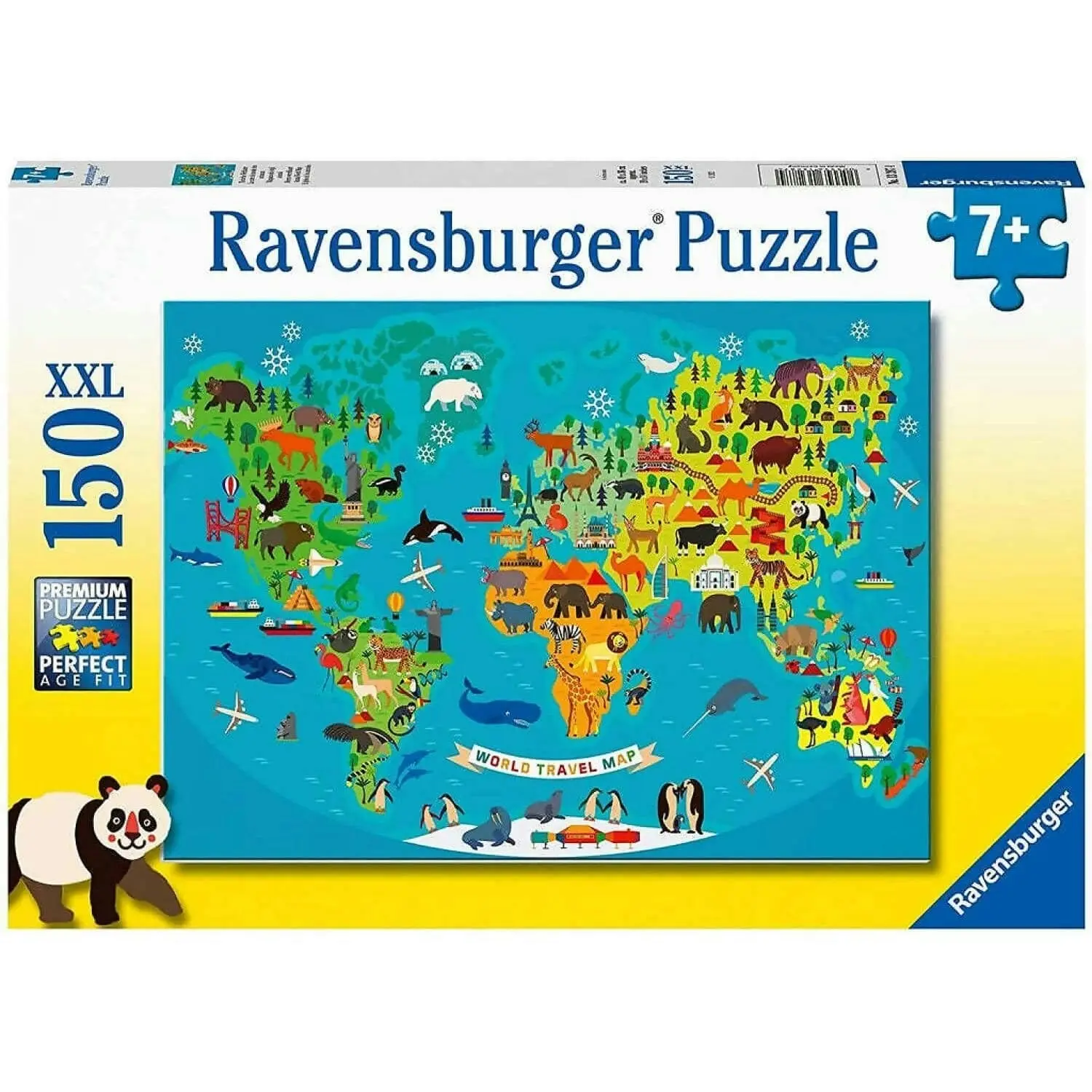 Ravensburger - Animal World Map Jigsaw Puzzle 150 Pieces