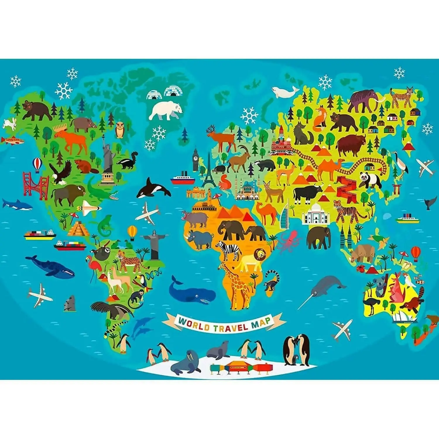 Ravensburger - Animal World Map Jigsaw Puzzle 150 Pieces