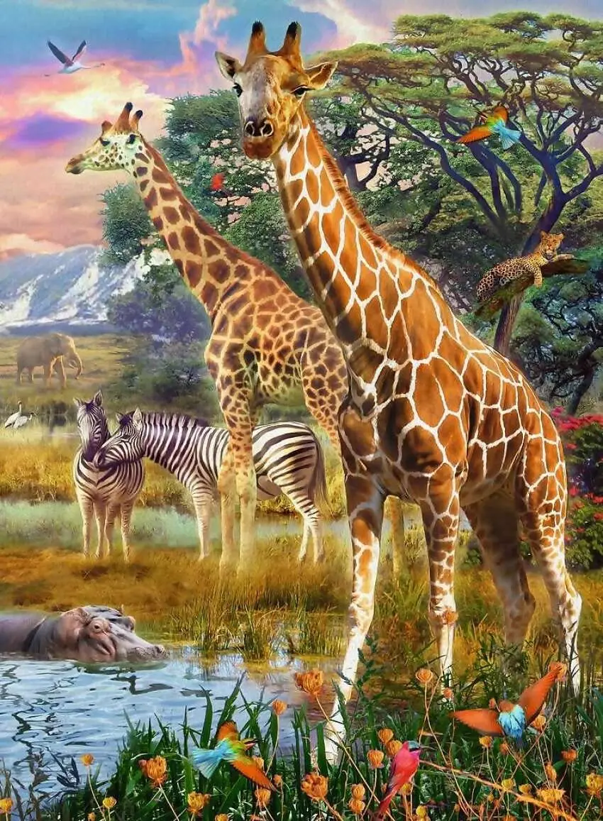 Ravensburger - Giraffes In The Colourful African Savannah Jigsaw Puzzle 150 Pieces