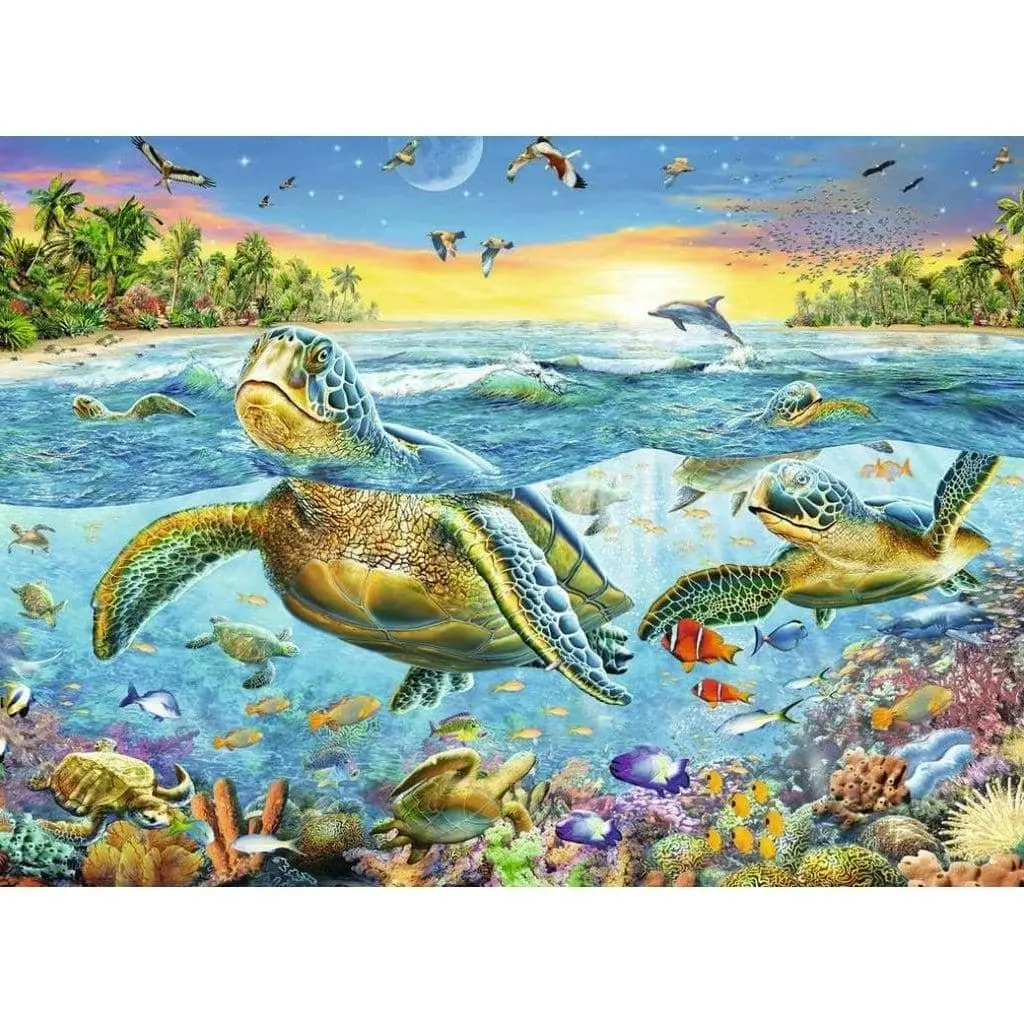 Ravensburger - Swim With Sea Turtles Puzzle 100 Pieces Xxl