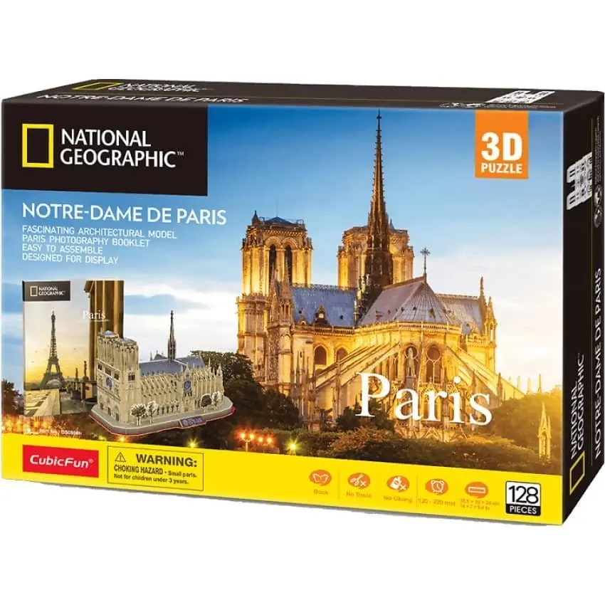 U Games - National Geographic Paris – Notre Dame 3d Puzzle 128pc