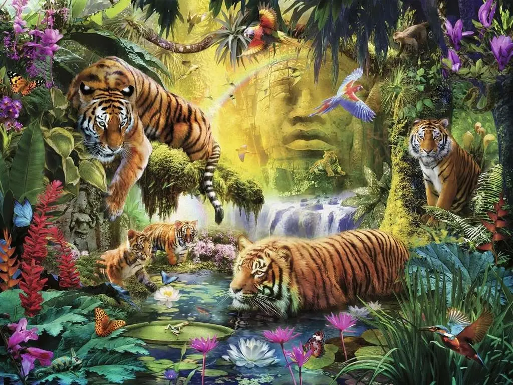 Ravensburger - Tranquil Tigers Jigsaw Puzzle 1500 Pieces