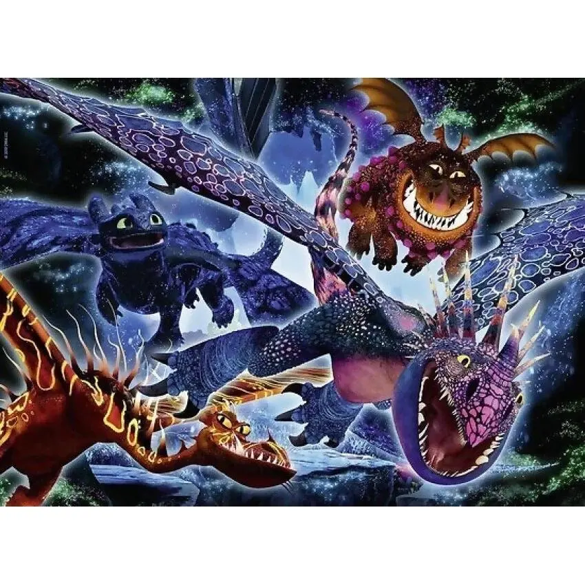 Ravensburger - How To Train Your Dragon Colour Star Line Jigsaw Puzzle Xxl 100 Pieces