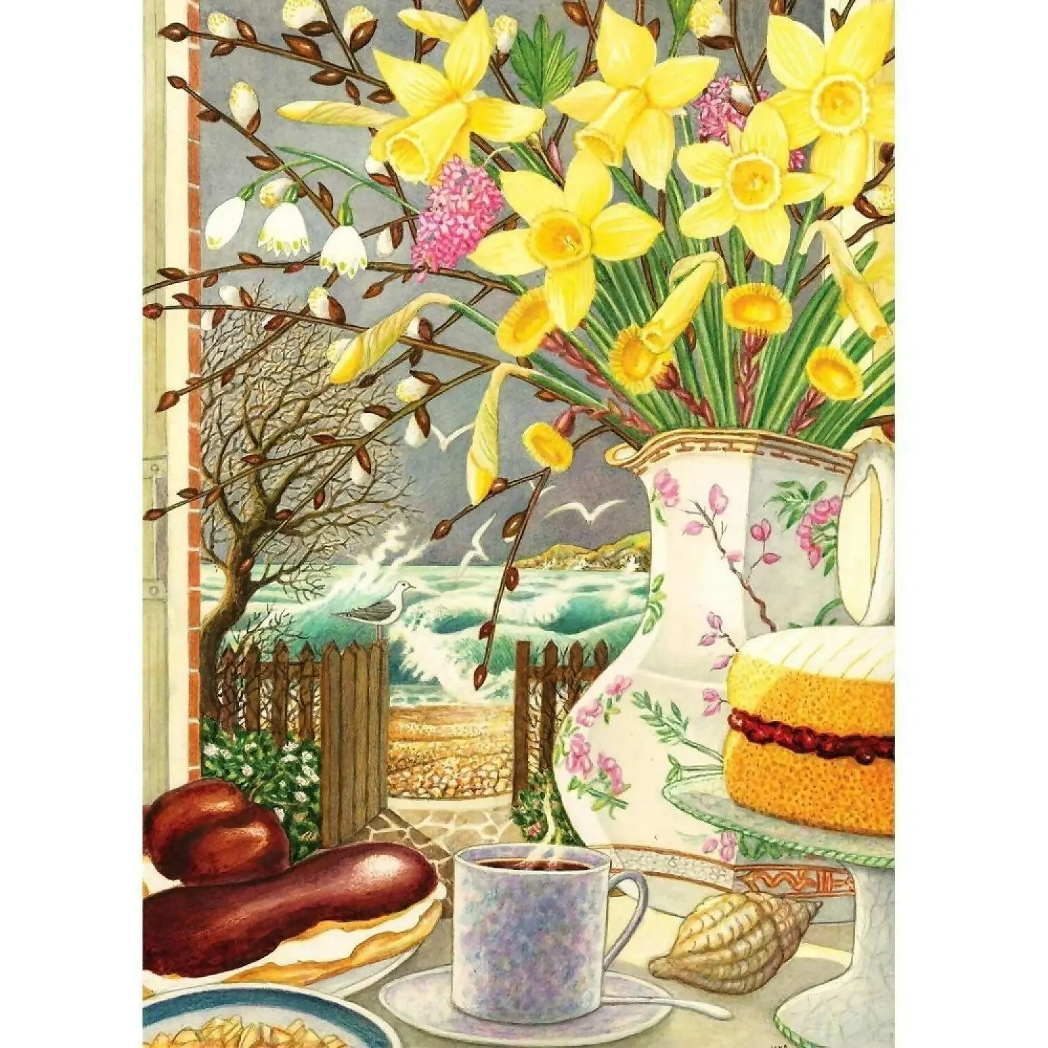 Holdson - Floral Fiesta - Daffodils By The Sea - Jigsaw Puzzle 1000 Pieces