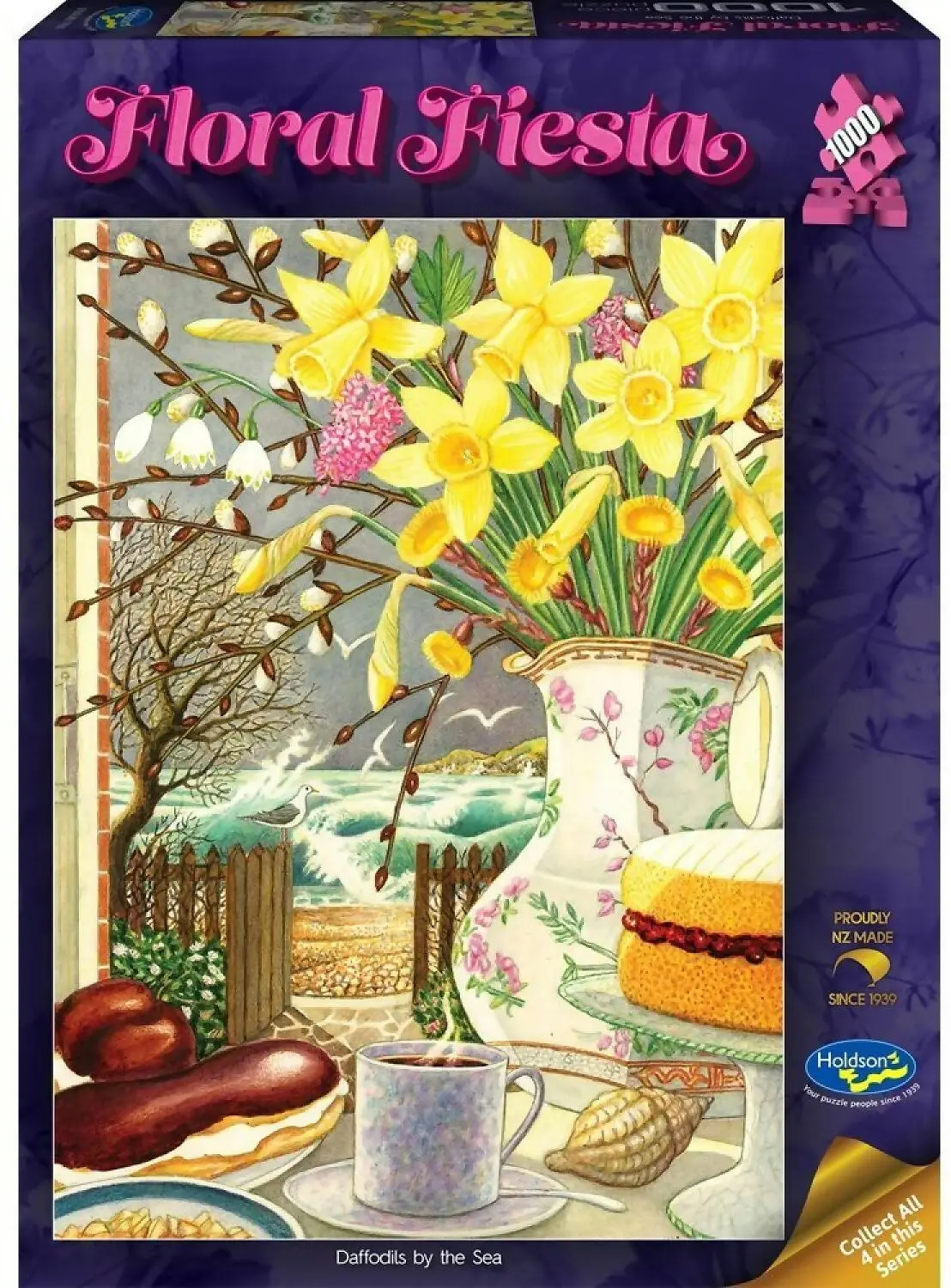 Holdson - Floral Fiesta - Daffodils By The Sea - Jigsaw Puzzle 1000 Pieces