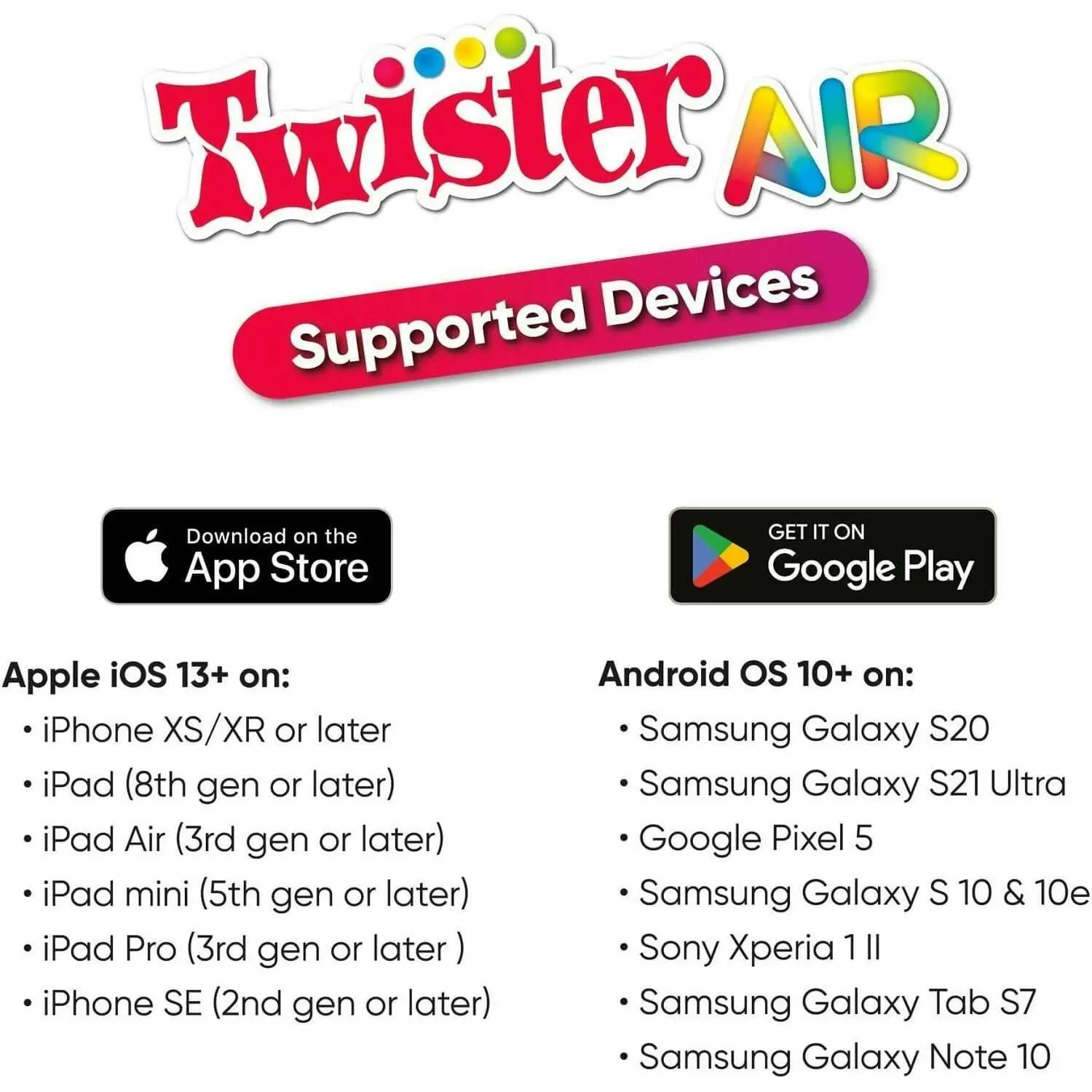 Hasbro - Twister Air Game Ar Twister App Play Game Links To Smart Devices Active Games Ages 8+