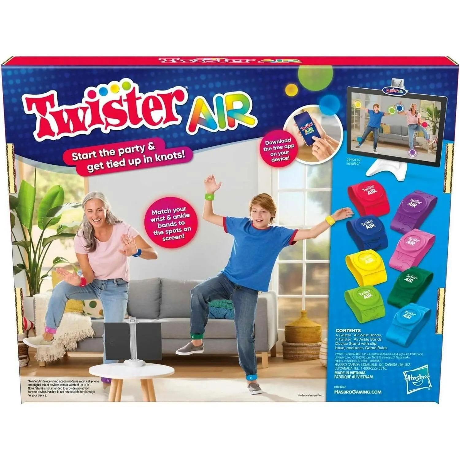 Hasbro - Twister Air Game Ar Twister App Play Game Links To Smart Devices Active Games Ages 8+