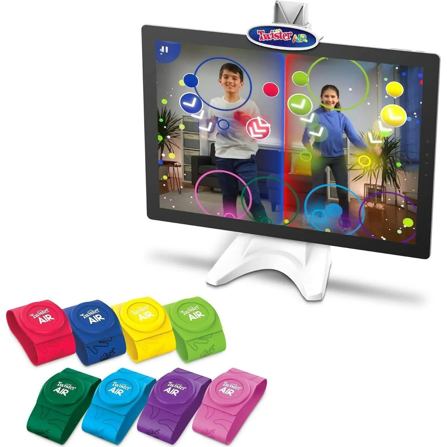 Hasbro - Twister Air Game Ar Twister App Play Game Links To Smart Devices Active Games Ages 8+