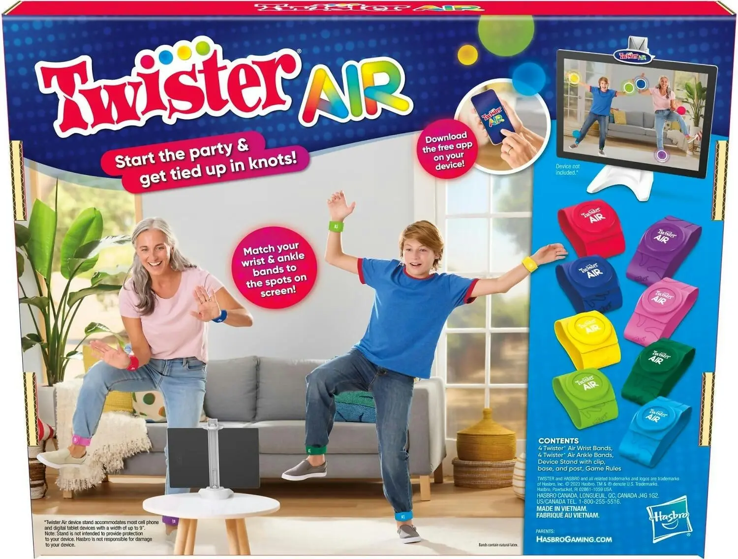 Hasbro - Twister Air Game Ar Twister App Play Game Links To Smart Devices Active Games Ages 8+