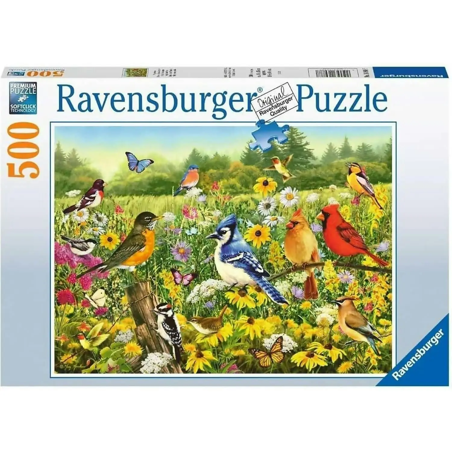 Ravensburger - Birds In The Meadows Jigsaw Puzzle 500pc