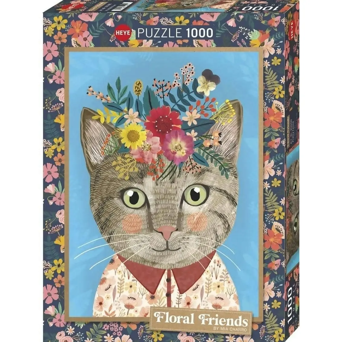 Heye - Floral Friends Pretty Feline - Jigsaw Puzzle 1000 Pieces