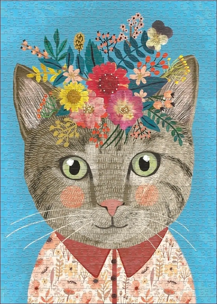 Heye - Floral Friends Pretty Feline - Jigsaw Puzzle 1000 Pieces