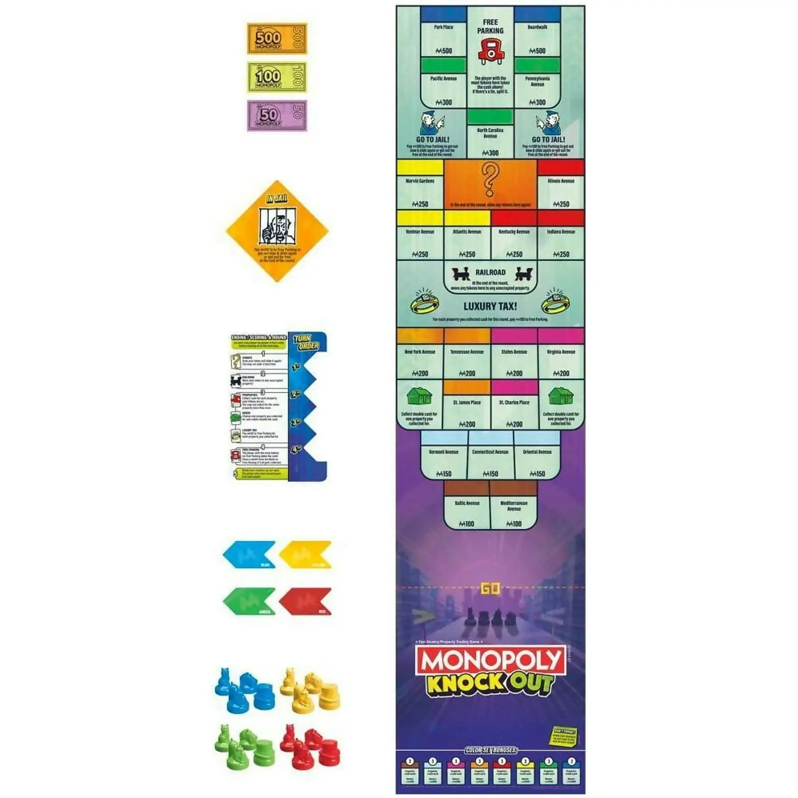 Monopoly - Knockout Family Party Game Quick-playing Board Games For Ages 8+ 2-8 Players 20 Mins - Hasbro