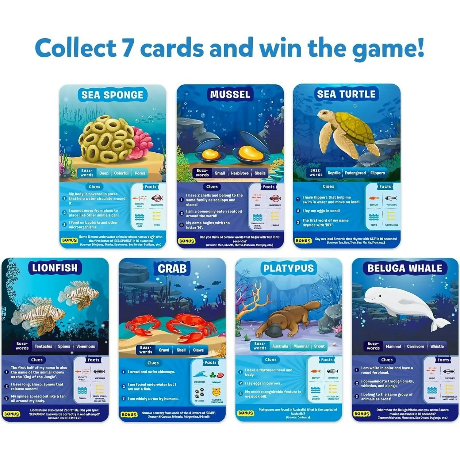 Skillmatics - Guess In 10 Underwater Animals Card game