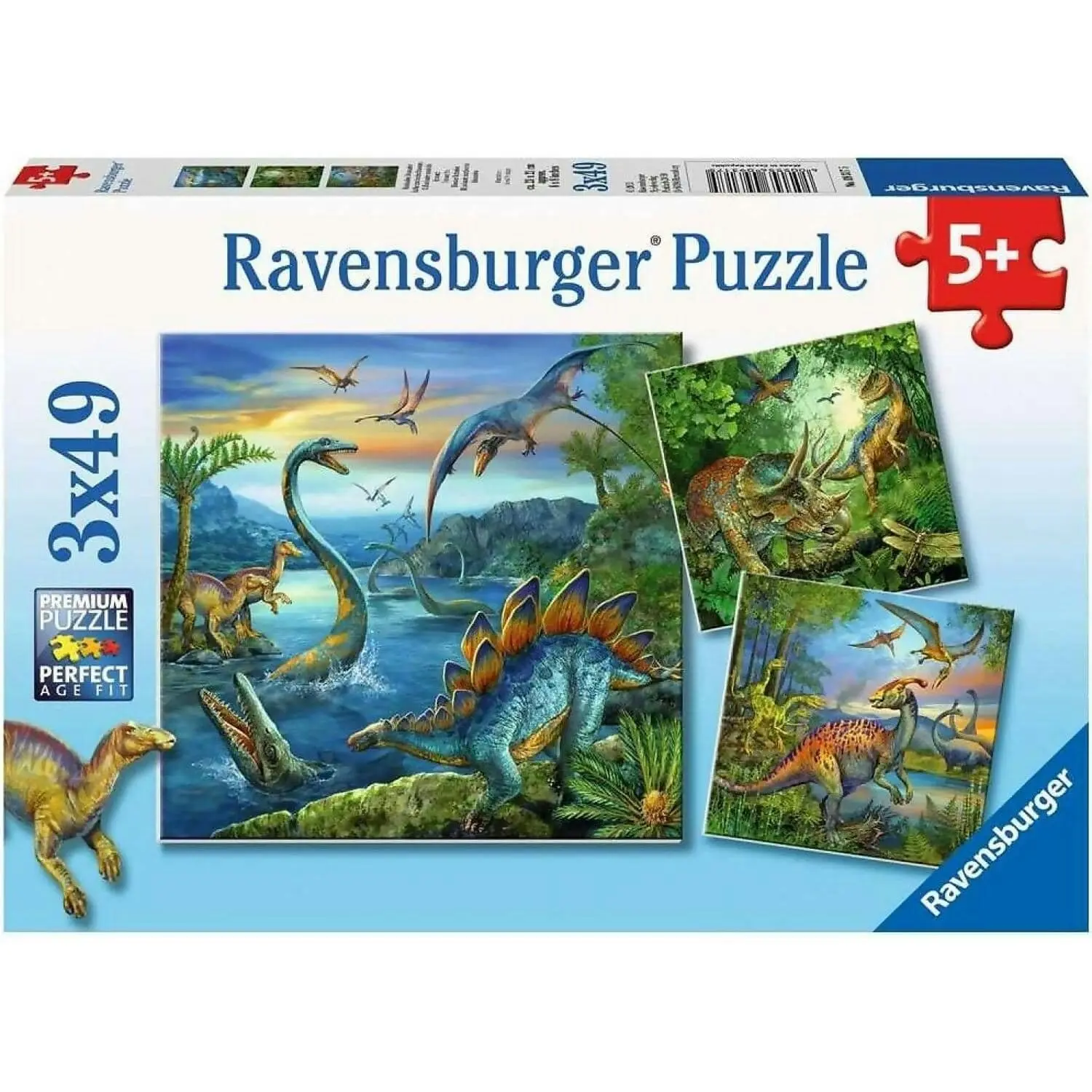 Ravensburger - Dinosaur Fascination Jigsaw Puzzle 3x49 Pieces