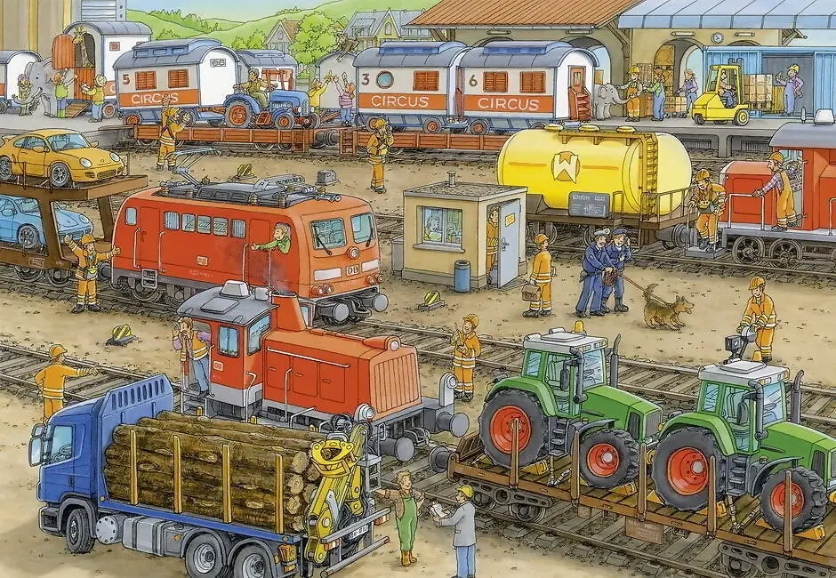 Ravensburger - Busy Train Station Jigsaw Puzzle 2x24 Pieces