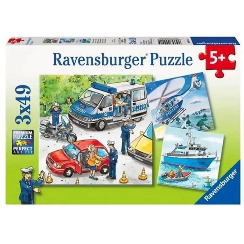 Ravensburger - Police In Action Jigsaw Puzzle 3x49 Pieces