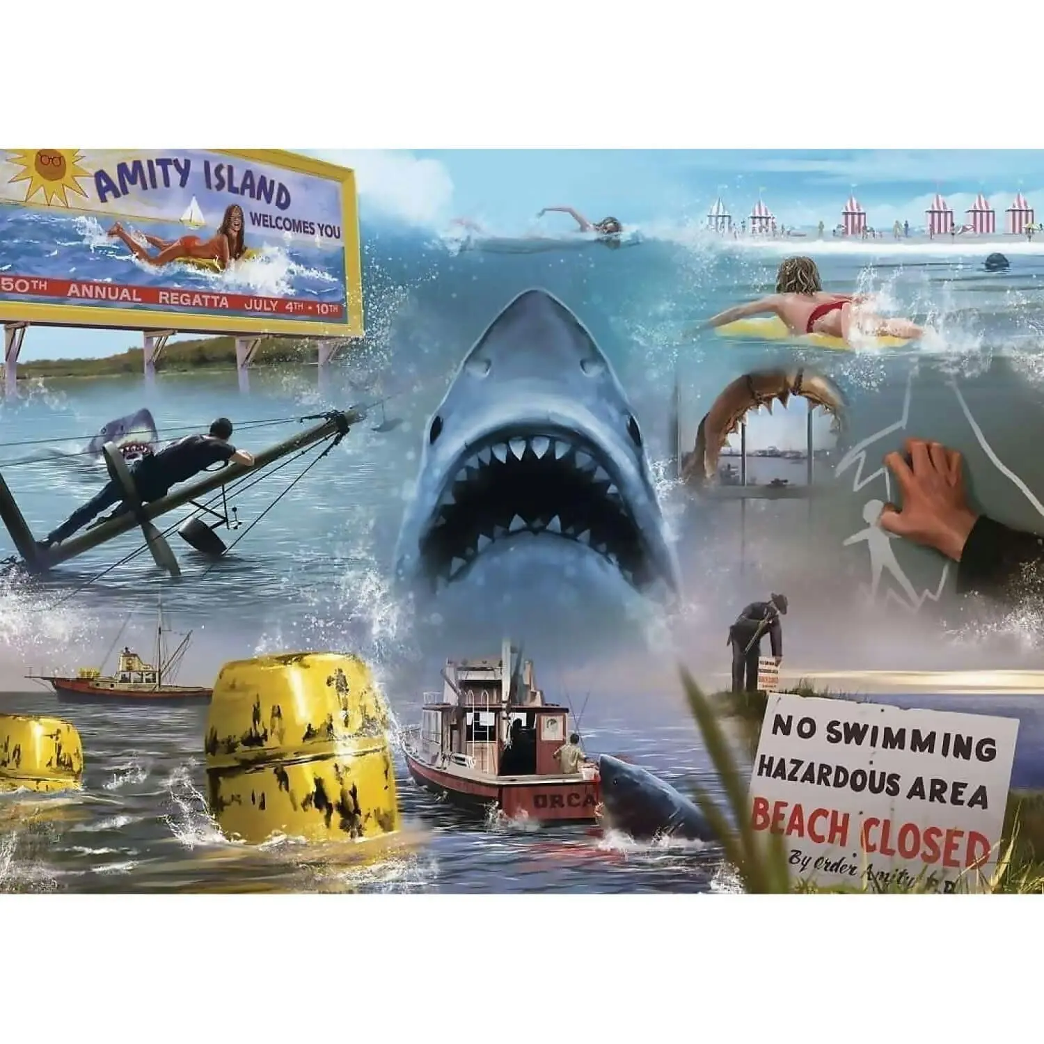 Ravensburger - Jaws Universal Artist Collection 1975 Jigsaw Puzzle 1000pc