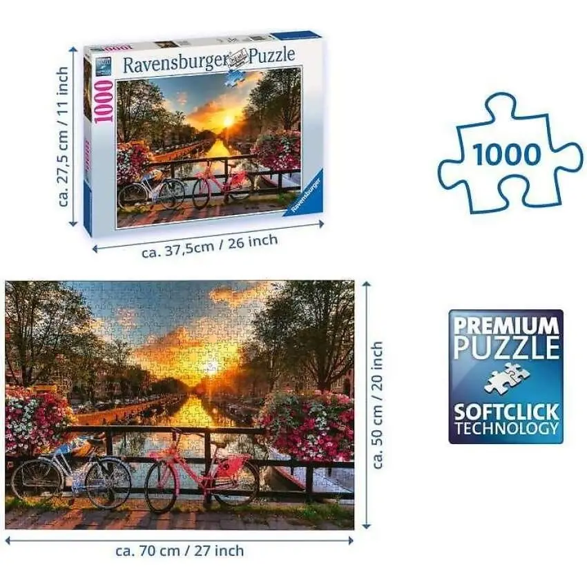 Ravensburger - Bicycles In Amsterdam Jigsaw Puzzle 1000pc