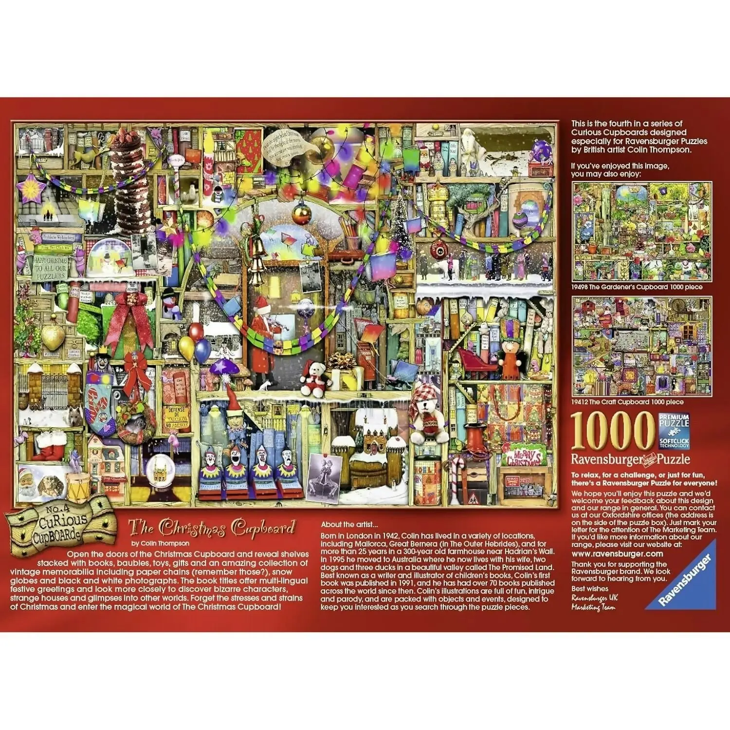 Ravensburger - No.4 Christmas Cupboard Puzzle 1000 Pieces Jigsaw Puzzle 1000pc