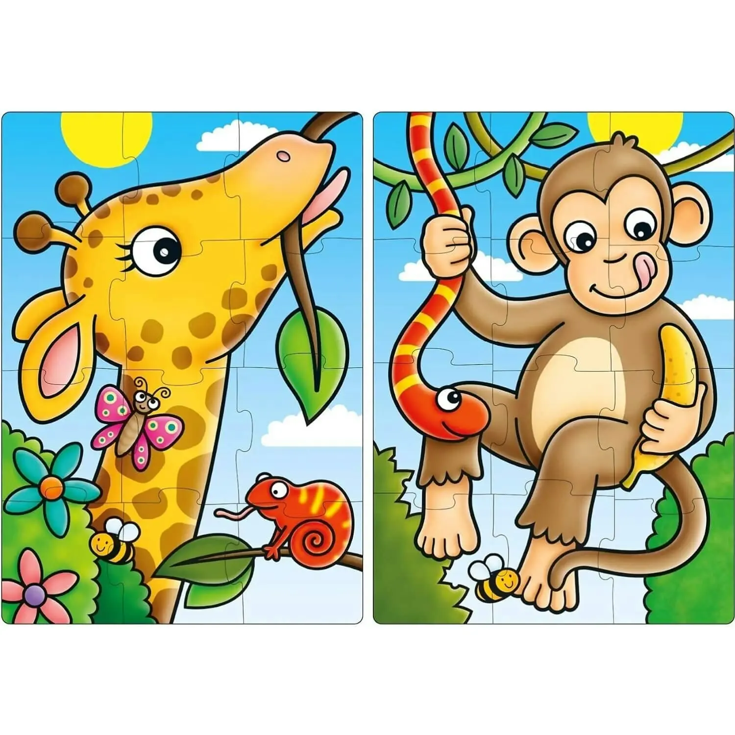 Orchard Toys - First Jungle Friends Jigsaw Puzzle 2 X 12 Pieces