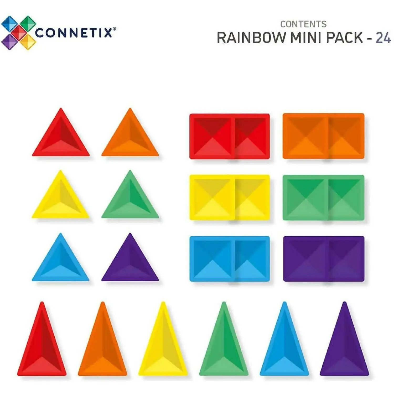 Connetix - Magnetic Tiles Rainbow Mini Pack 24pc