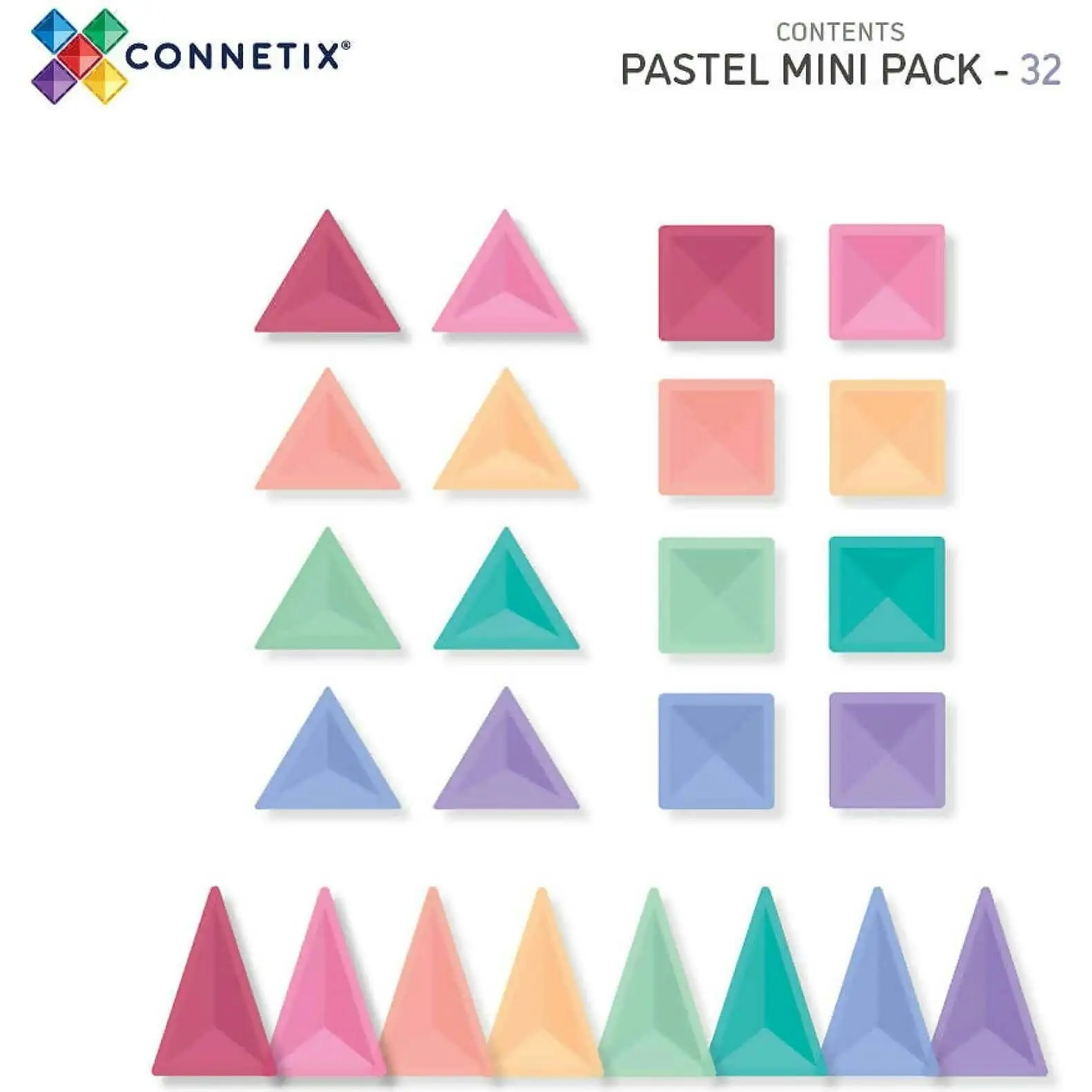 Connetix - Magnetic Tiles 32 Piece Pastel Mini Pack