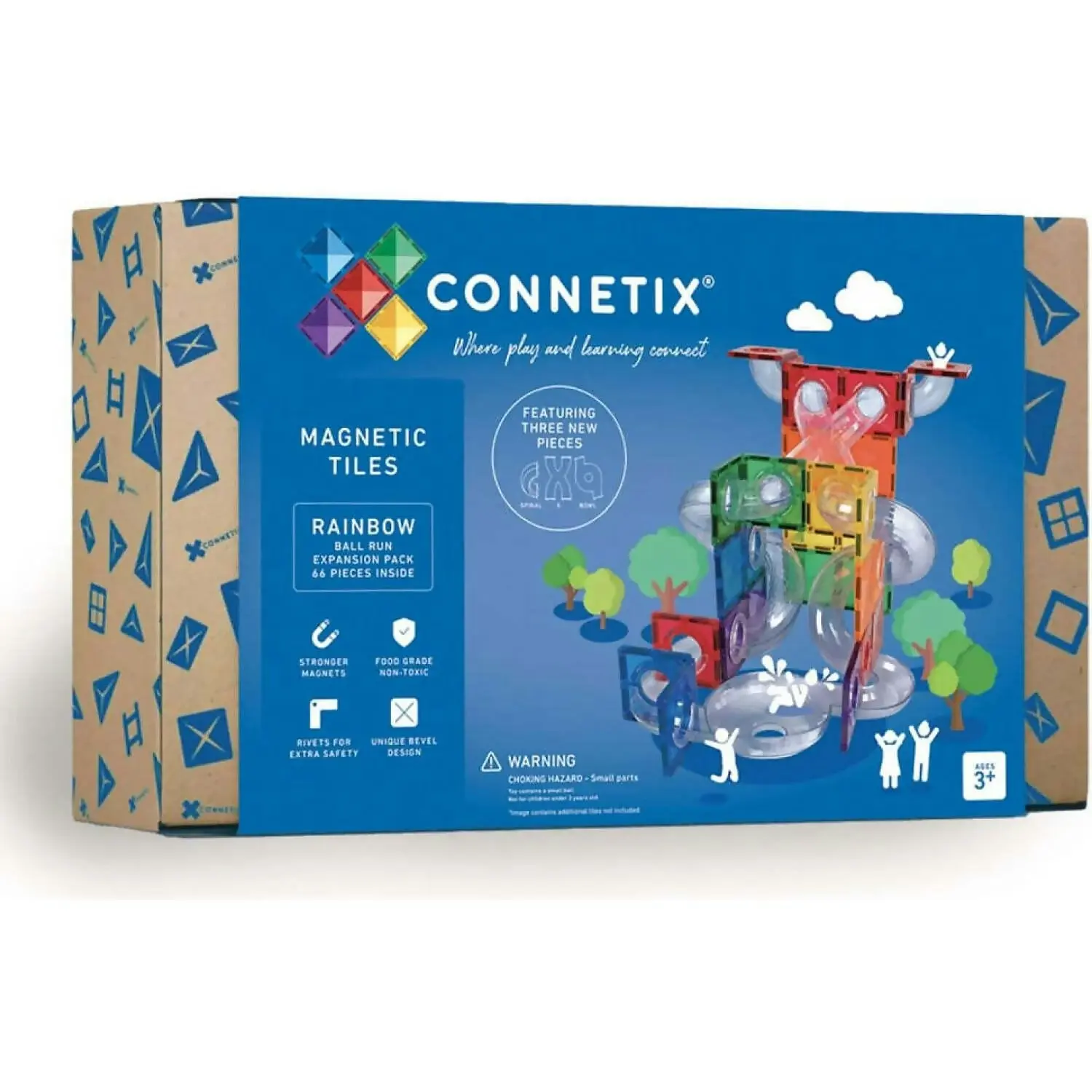 Connetix - Magnetic Tiles Rainbow Ball Run Expansion Pack 66pc