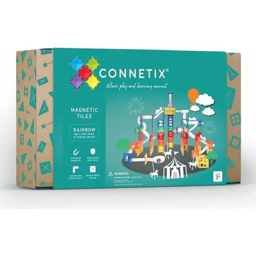 Connetix - Magnetic Tiles Rainbow Ball Run 92pc