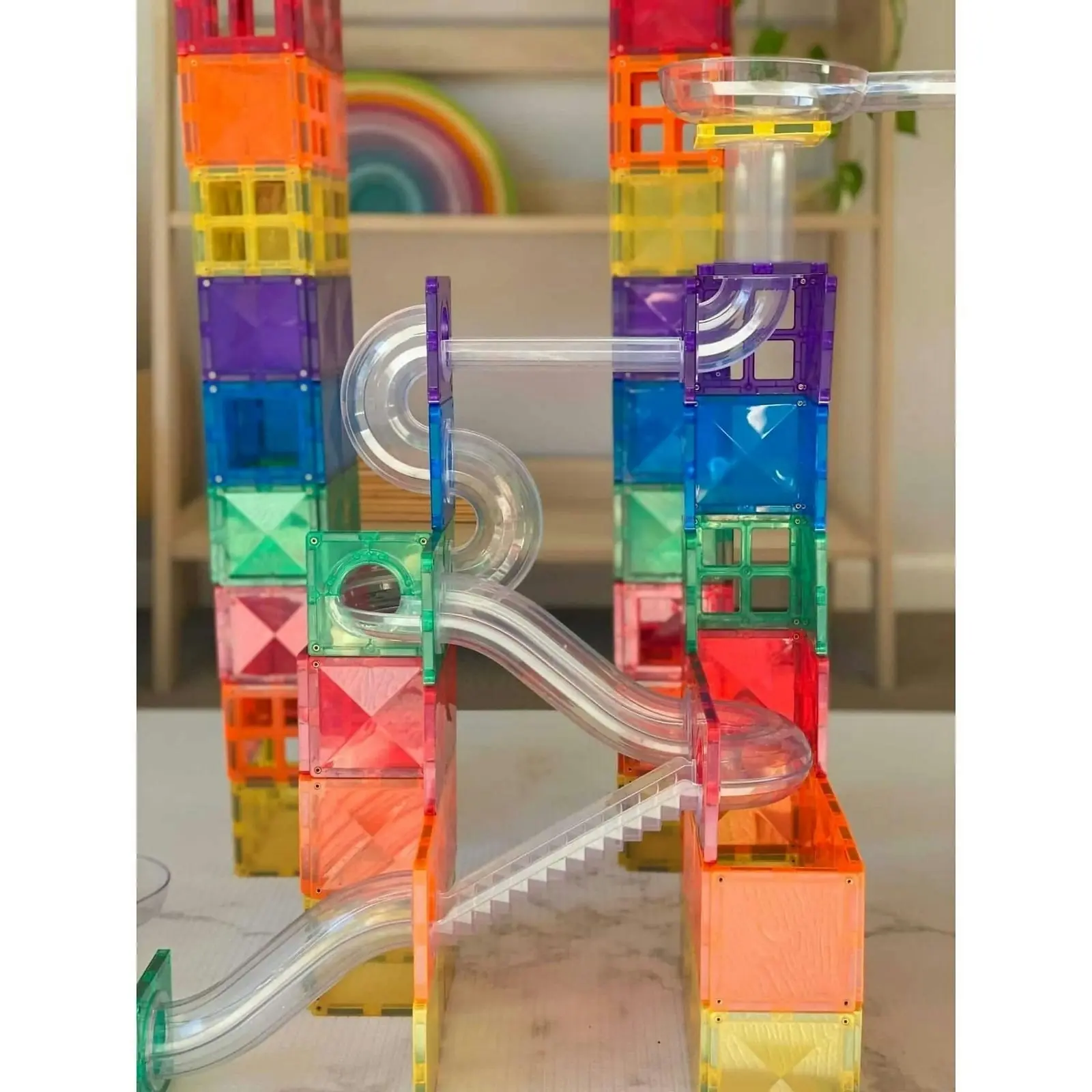 Connetix - Magnetic Tiles Rainbow Ball Run 92pc