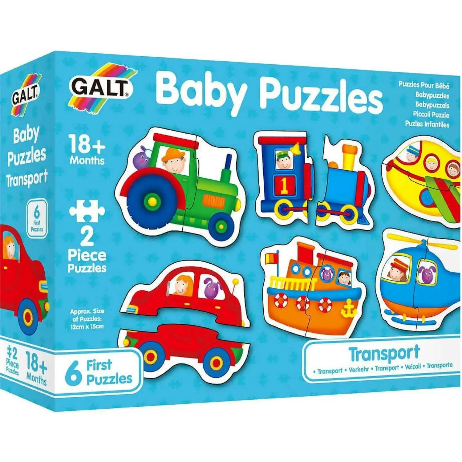 Galt - Transport Baby Jigsaw Puzzle - 6 x Different puzzles - 2 pcs each