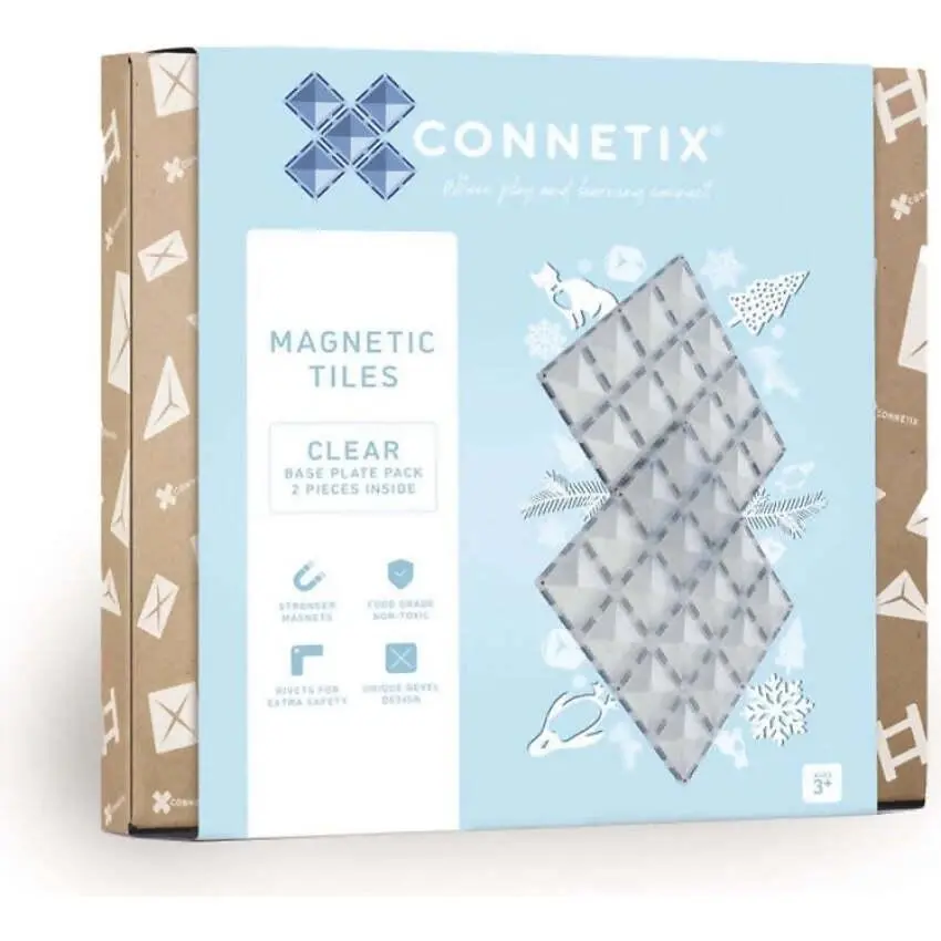 Connetix - Magnetic Tiles Clear Base Plate Pack 2pc