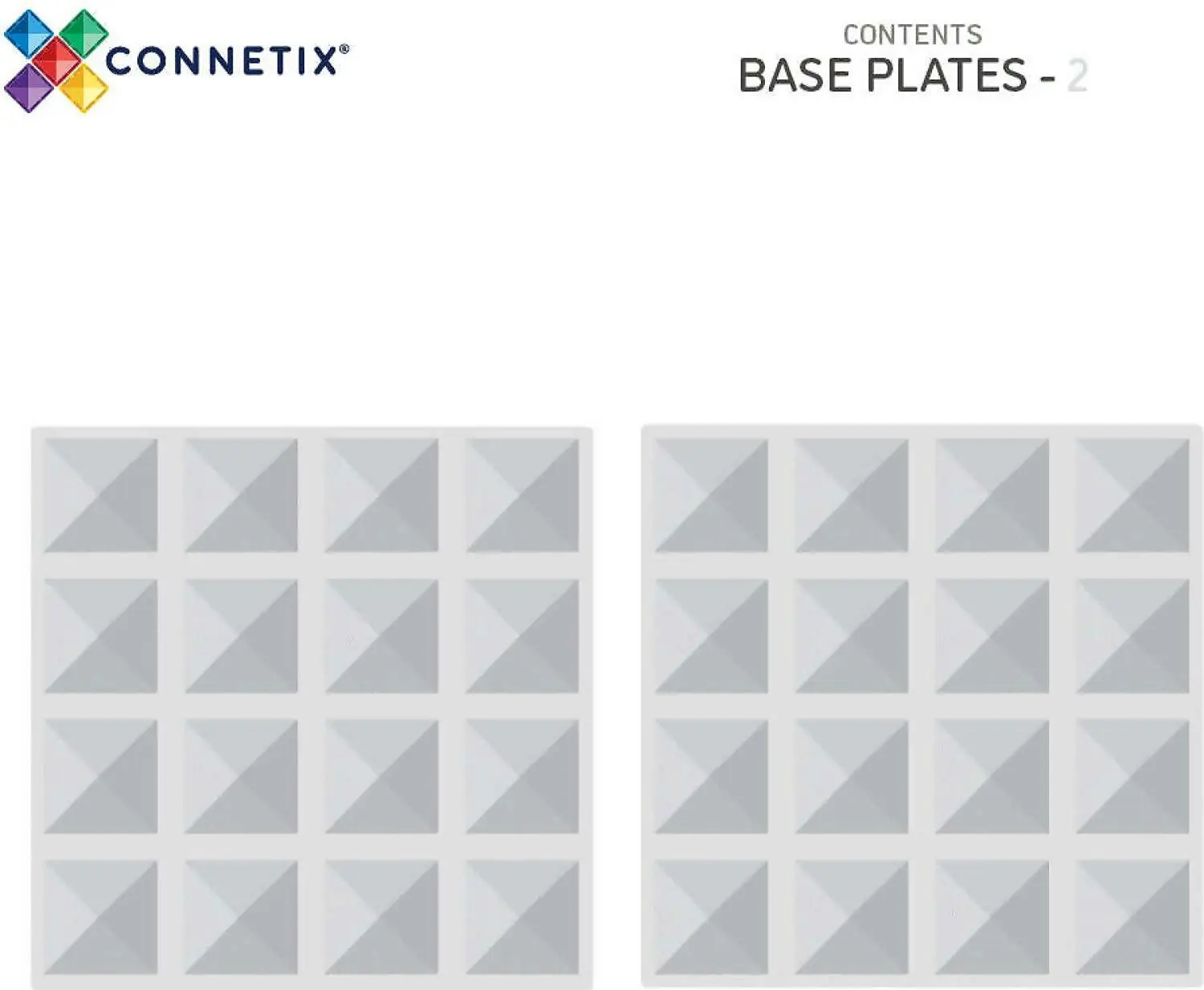 Connetix - Magnetic Tiles Clear Base Plate Pack 2pc