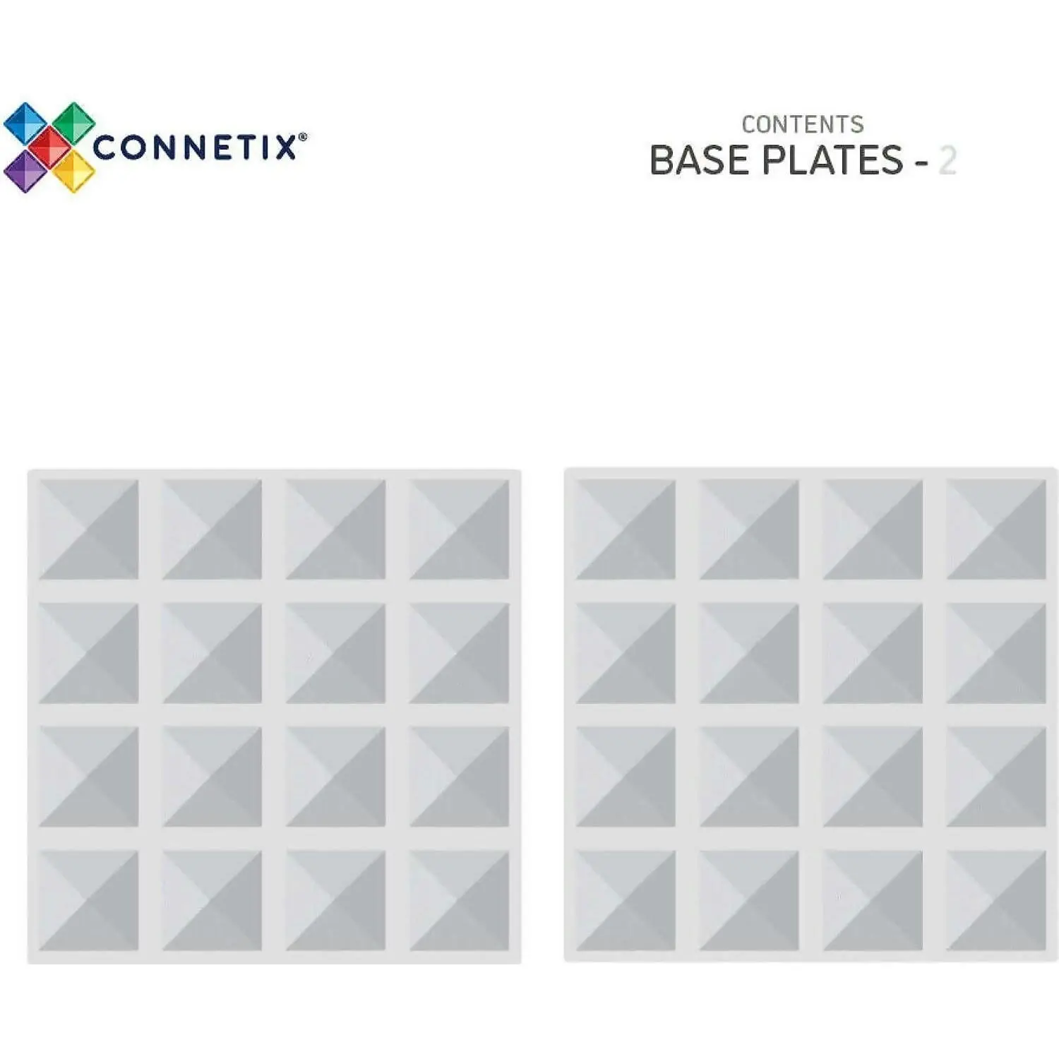 Connetix - Magnetic Tiles Clear Base Plate Pack 2pc