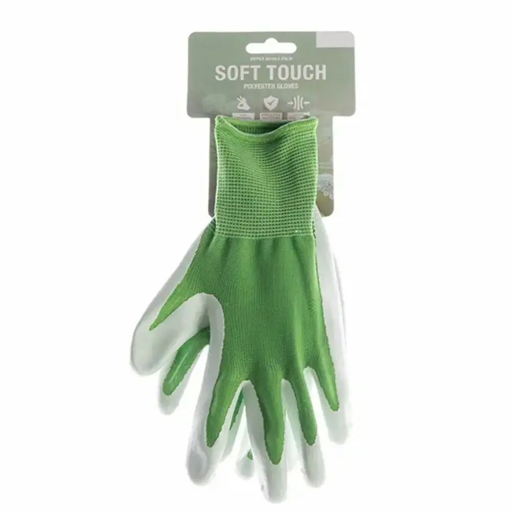 Soft Polyester Blue Gardening Gloves Pastel - Large