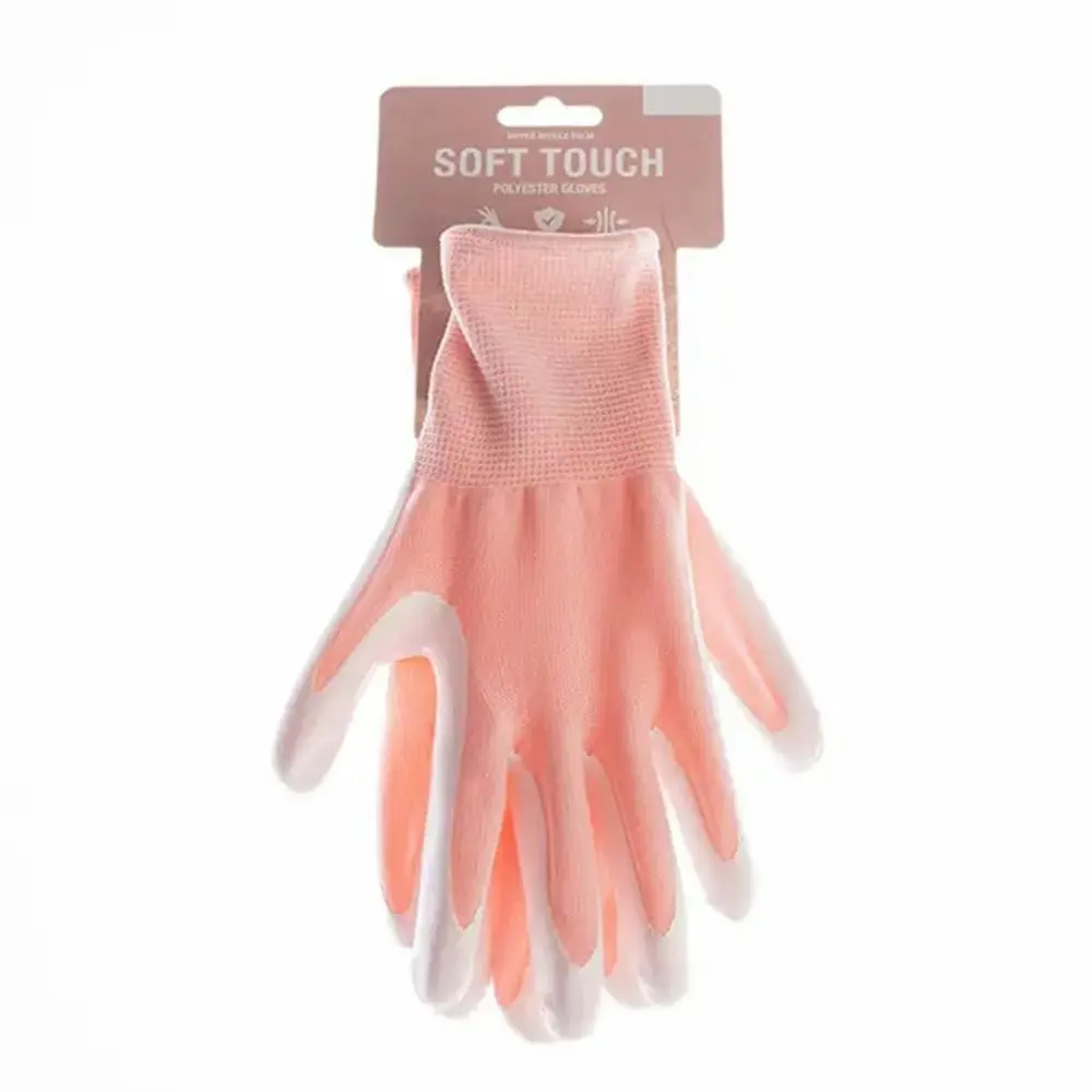 Soft Polyester Blue Gardening Gloves Pastel - Large