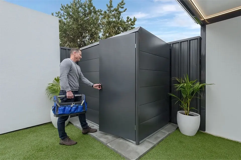 Handi-Pod Hinged Door Garden Shed HP-2 Slate Grey