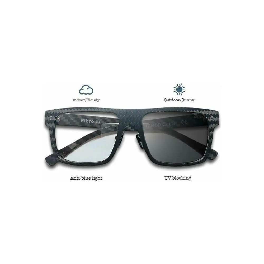 Zerpico Eyewear Fibrous Eyewear - Model 4 Carbon Fiber Square Anti-bluelight Glasses Unisex Carbon Fiber