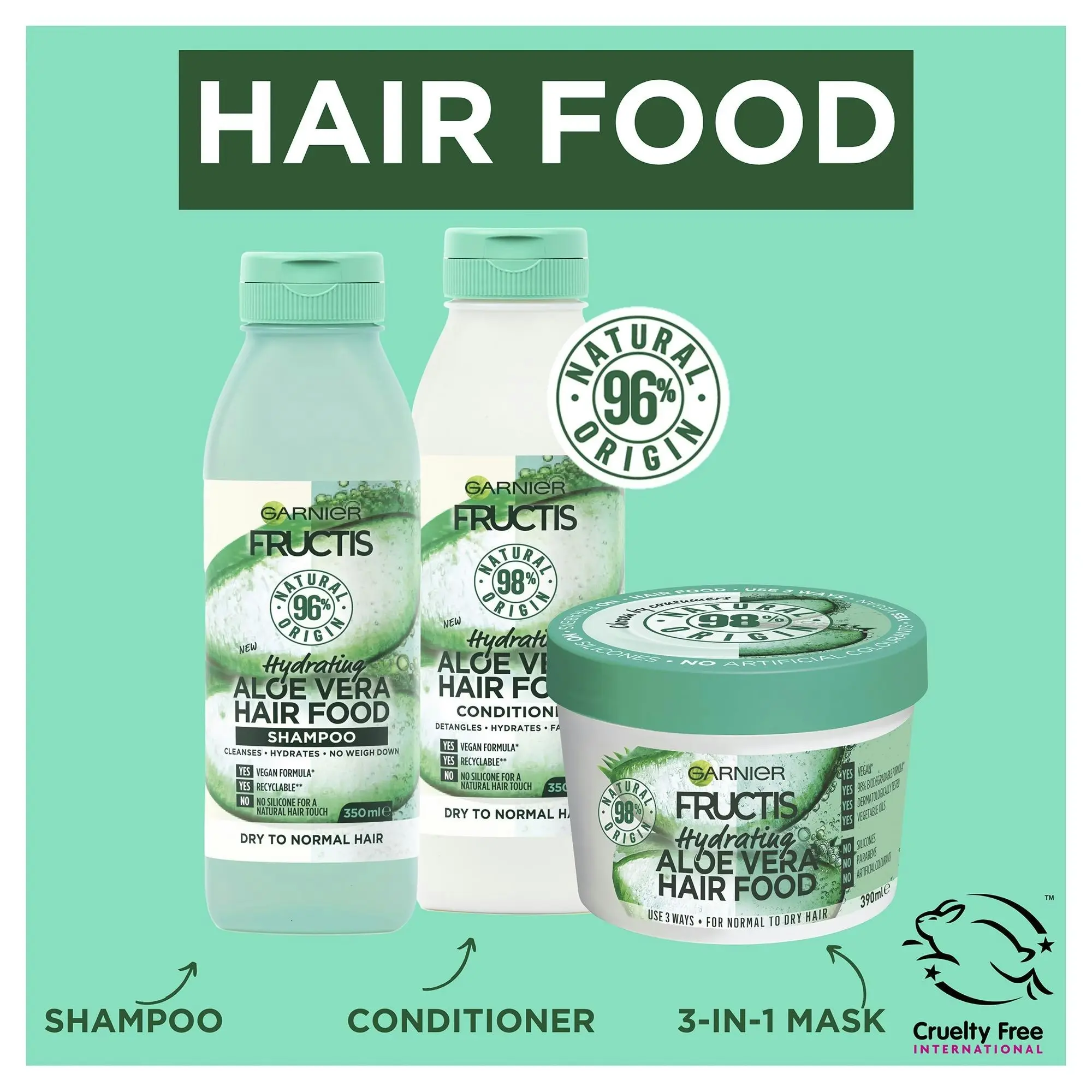 Garnier Fructis Hair Food Aloe Vera 390ml