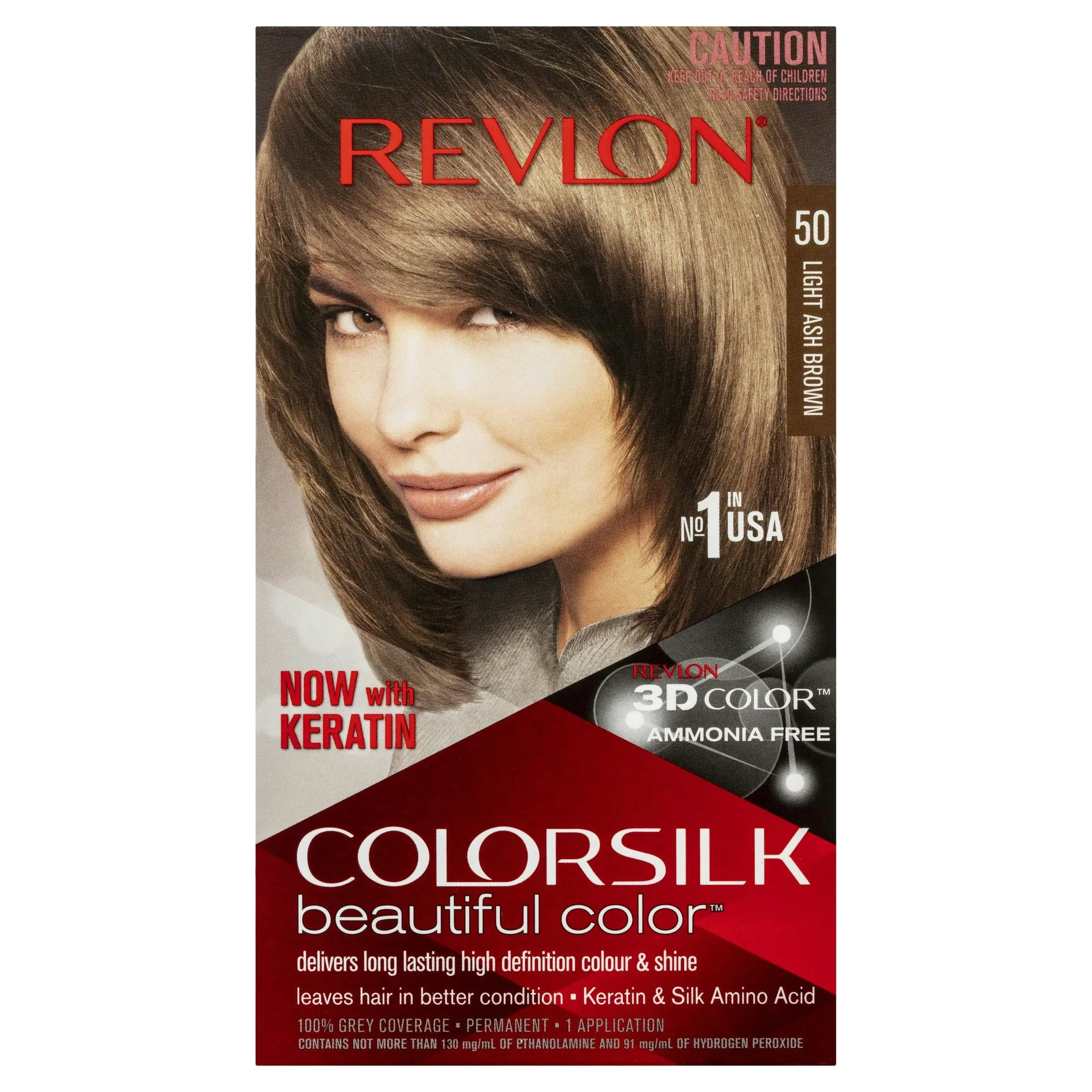 Revlon ColorSilk Permanent Haircolor 50 Light Ash Brown