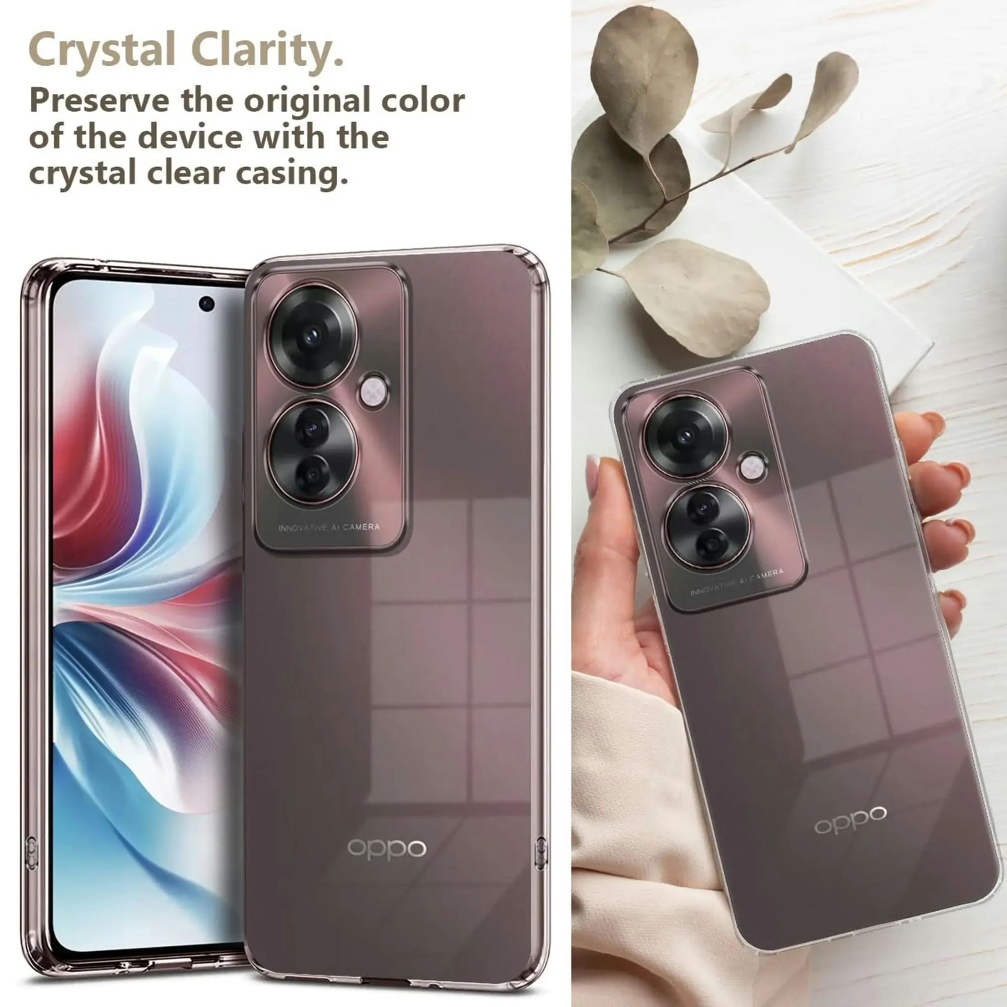 MEZON OPPO Reno11 F 5G Ultra Slim Crystal Clear Premium TPU Gel Back Case – Shock Absorption, Wireless Charging Compatible